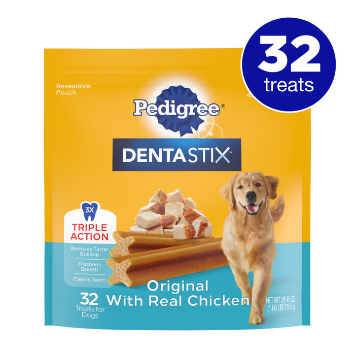 Pedigree DENTASTIX Dog Dental Treat Original w/Real Chicken, 1ea/32 ct