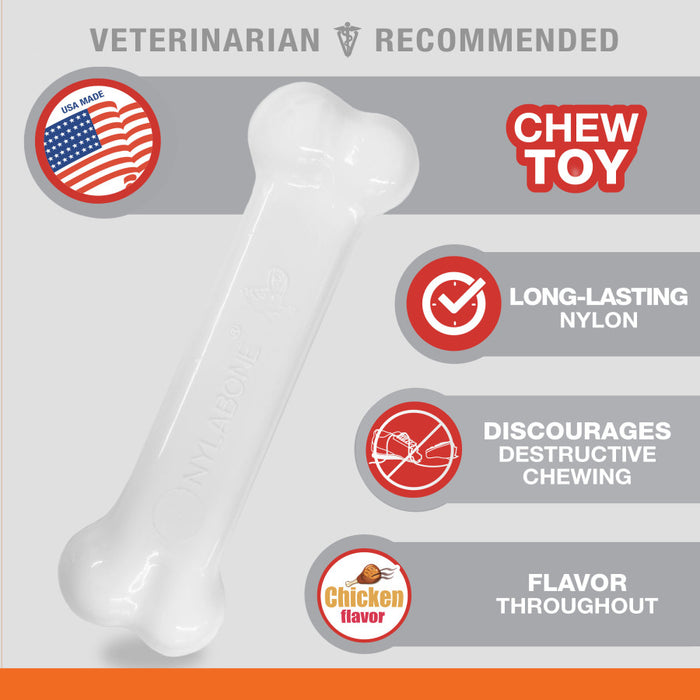 Nylabone Classic Twin Pack Power Chew Flavored Durable Dog Chew Toy Bacon & Chicken, 1ea/Medium - Up To 35 lb