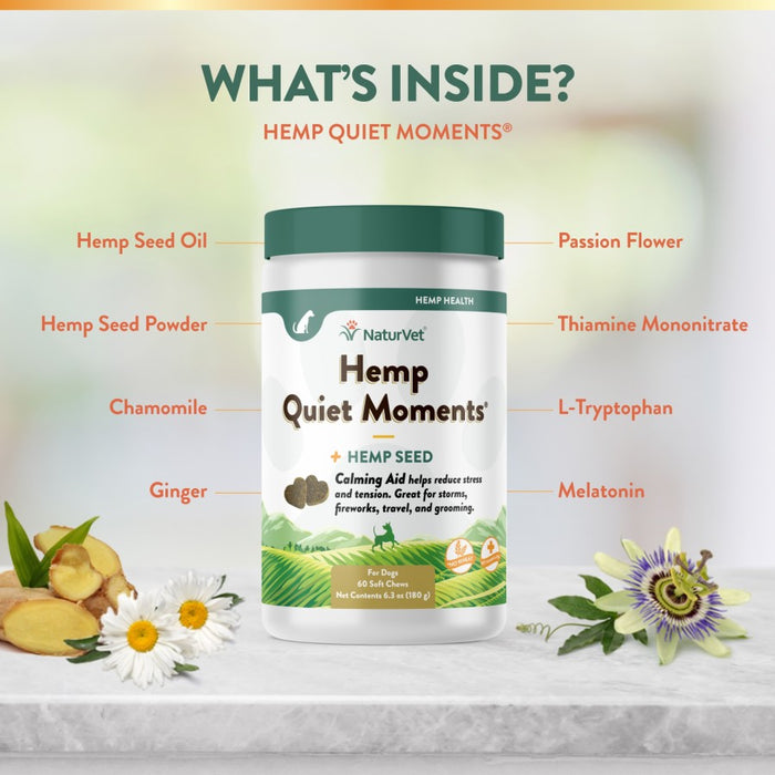 NaturVet Hemp Quiet Moments Soft Chews 1ea/60 ct