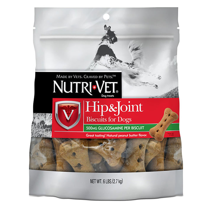 Nutri-Vet Hip & Joint Dog Biscuits Peanut Butter, 1ea/LG, 6 lb