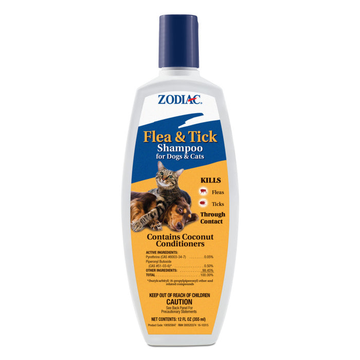 Zodiac Flea and Tick Shampoo for Dogs and Cats 1ea/12 oz