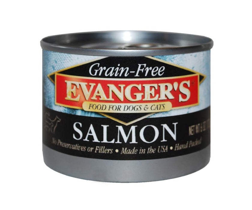 Evanger's Grain-Free Wet Dog & Cat Food Wild Salmon, 24ea/6 oz, 24 pk