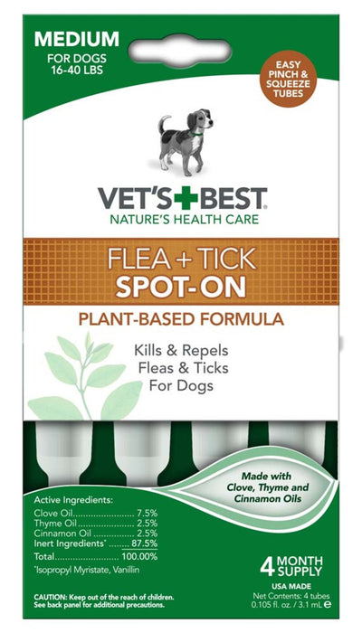 Vet's Best Flea and Tick Spot-On 1ea/3.1 ml, 4 ct