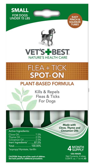 Vet's Best Flea and Tick Spot-On 1ea/1.6 ml, 4 ct