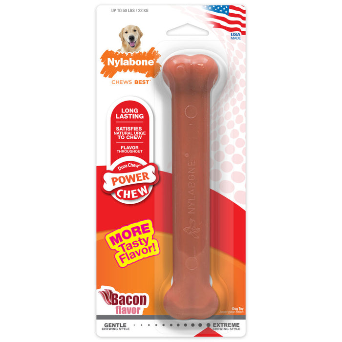 Nylabone Power Chew Durable Dog Toy Bacon, 1ea/Large - Up To 50 lb