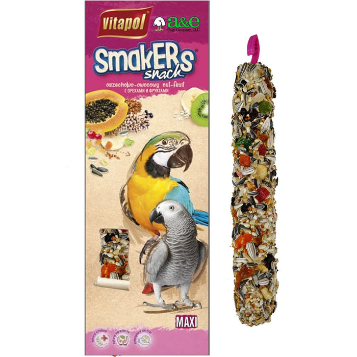 A & E Cages Smakers Snack Maxi Fruit Treat Stick for Parrots 1ea/450 g, 2 ct