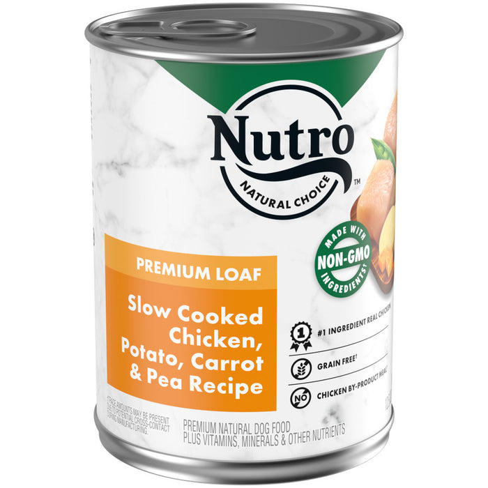 Nutro Products Premium Loaf Adult Wet Dog Food Chicken, Potato, Carrot & Pea, 12ea/12.5 oz, 12 pk