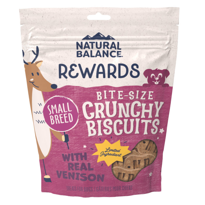 Natural Balance Pet Foods Rewards Bite-Size Crunchy Biscuits Small Breed Dog Treats Venison & Sweet Potato, 1ea/8 oz