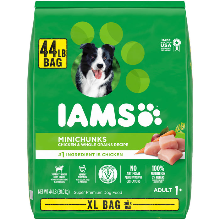 IAMS Minichunks Small Kibble High Protein Adult Dry Dog Food Real Chicken, 1ea/44 lb