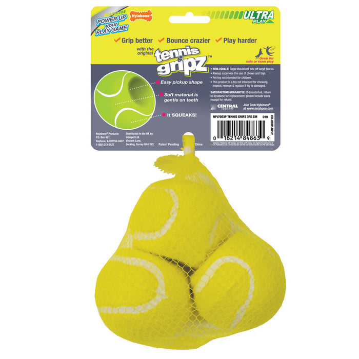 Nylabone Power Play Dog Tennis Ball Gripz 1ea/SMall, 3 ct