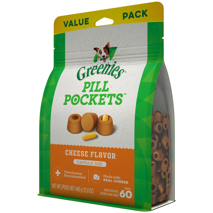 Greenies Pill Pockets for Capsules Cheese, 1ea/60 ct, 15.8 oz