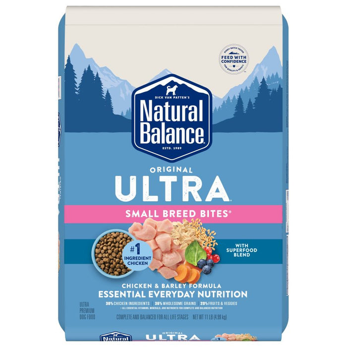 Natural Balance Pet Foods Ultra Small Breed Bites Dry Dog Food Chicken, 1ea/11 lb