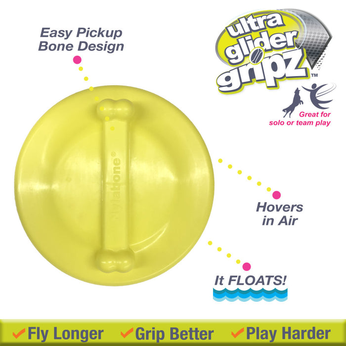 Nylabone Power Play Ultra Glider Gripz Dog Flying Disc 1ea/Large