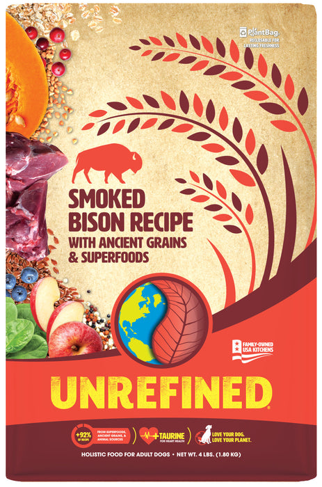 Earthborn Holistic Unrefined Dry Dog Food Smoked Bison, 1ea/4 lb