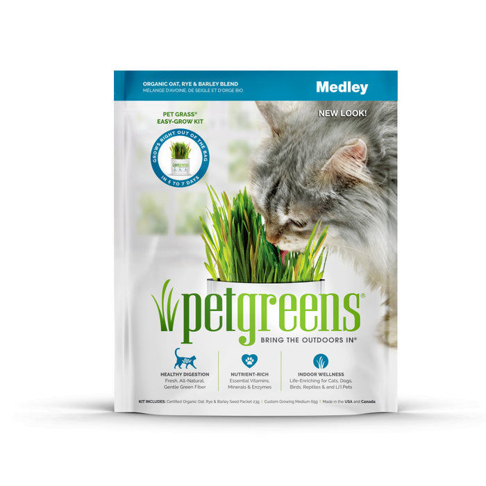 Pet Greens Medley Pet Grass Self-Grow Kit Organic Oat, Rye, & Barley Blend, 1ea/3 oz