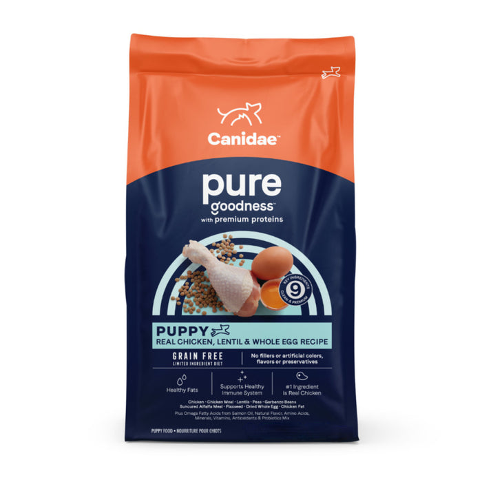 CANIDAE PURE Goodness Grain-Free LID Dry Puppy Food Chicken, Lentil & Whole Egg, 1ea/22 lb