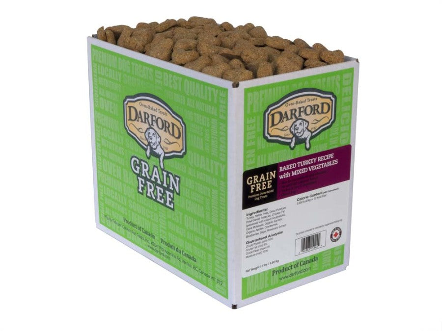 Darford Oven Baked Grain Free Dog Treats Regular, Turkey w/Mixed Veggies, 1ea/15 lb