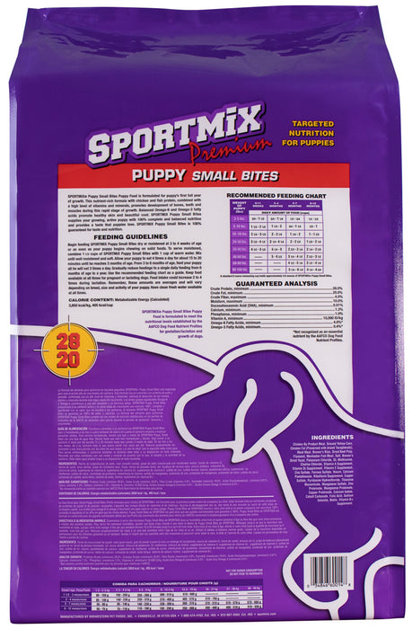 SPORTMIX Premium Puppy Small Bites Dry Dog Food Chicken, 1ea/33 lb