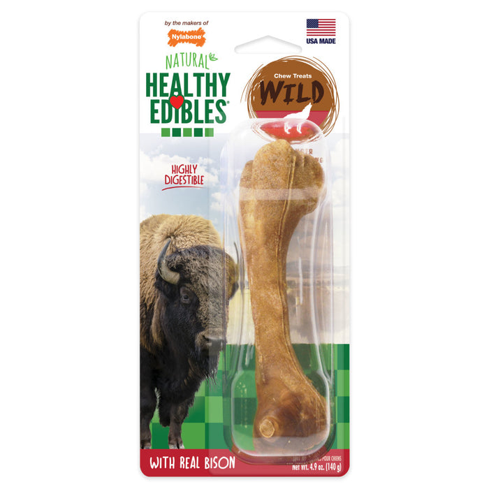 Nylabone Healthy Edibles WILD Natural Long Lasting Bison Flavor Dog Chew Treats 1ea/Large - Up To 50 lb