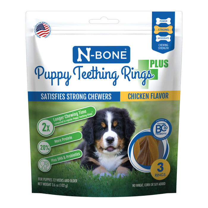 N-Bone Puppy Teething Rings Plus Chicken, 1ea/3 ct