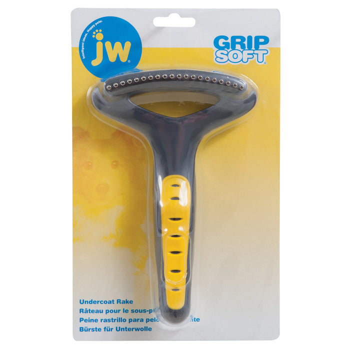 JW Pet Undercoat Rake Grey, Yellow, 1ea/Regular Teeth