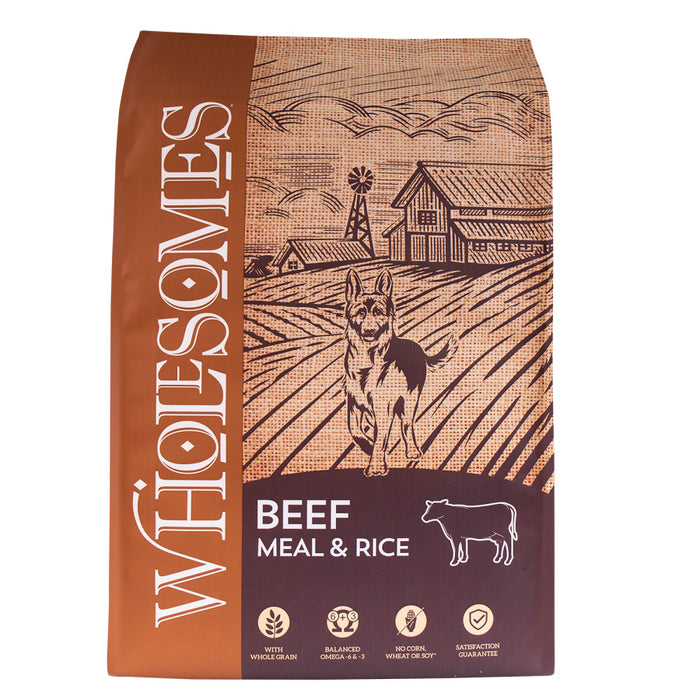 Wholesomes Dry Dog Food Beef Meal & Rice, 1ea/40 lb