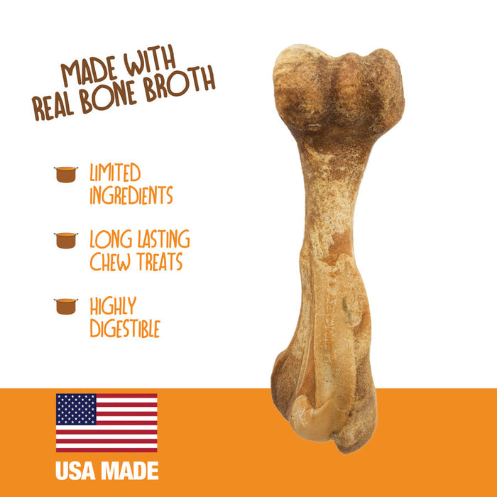 Nylabone Healthy Edibles Broth Bone All Natural Dog Treats Made With Real Bone Broth 1 Count, 1ea/Giant - Up To 50 lb