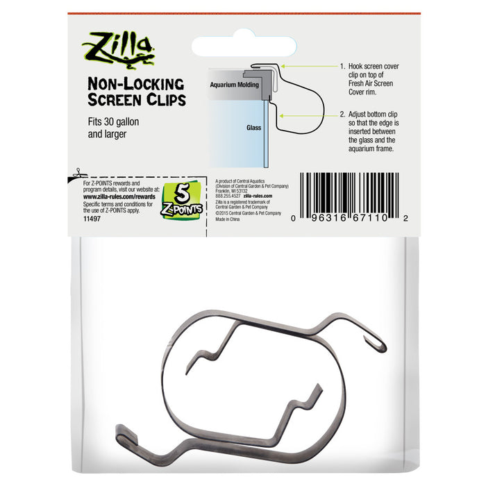 Zilla Non-Locking Screen Clips 1ea/Large