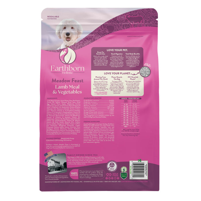 Earthborn Holistic Meadow Feast Grain-Free Dry Dog Food Lamb Meal & Vegetables, 1ea/4 lb