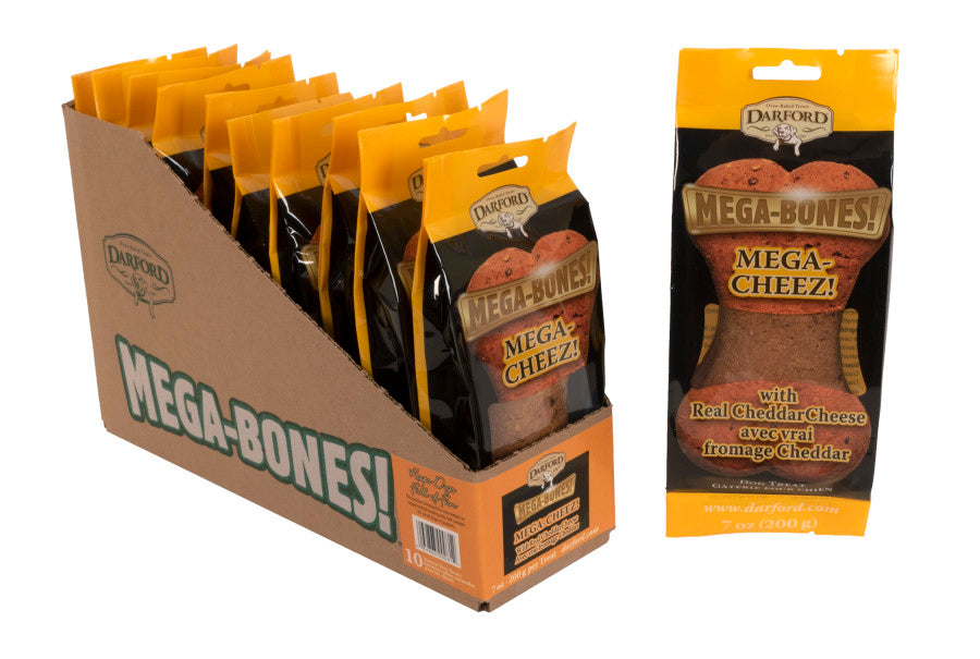 Darford Mega Bone Dog Treat Cheez Regular, Cheez, 1ea/7 oz