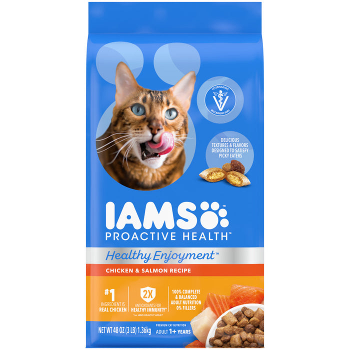 IAMS ProActive Health Healthy Enjoyment Dry Cat Food Chicken & Salmon, 1ea/3 lb