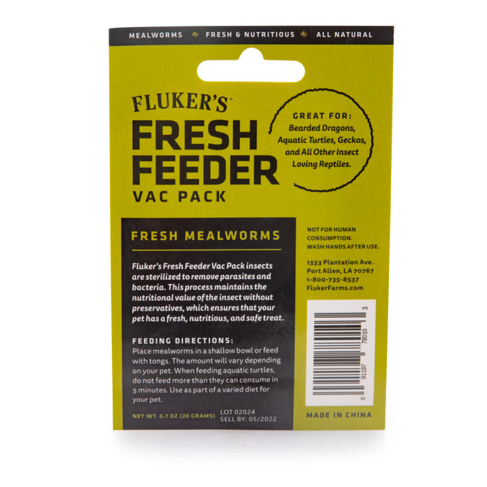 Fluker's Fresh Feeder Vac Pack Reptile Food Mealworms, 1ea/.7 oz