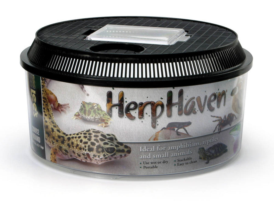 Lee's Aquarium & Pet Products HerpHaven Low Round Breeder Box Black, 1ea/10.37 In X 5.5 in