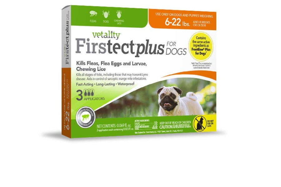 Vetality Firstect Plus Flea & Tick for Dogs 1ea/6-12 lb, 3 ct