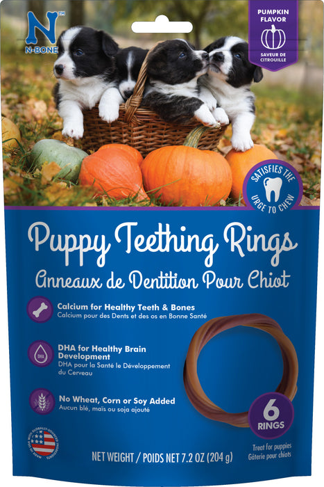 N-Bone Puppy Teething Rings Pumpkin, 1ea/7.2 oz, 6 pk