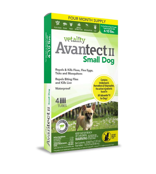 Vetality Avantect II Flea & Tick For Dogs 1ea/0.064 fl oz, 4 ct