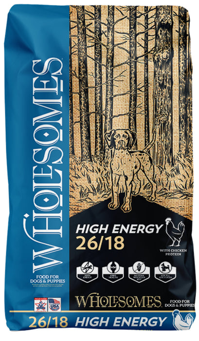 Wholesomes High Energy 26/18 Dry Dog Food Chicken, 1ea/40 lb