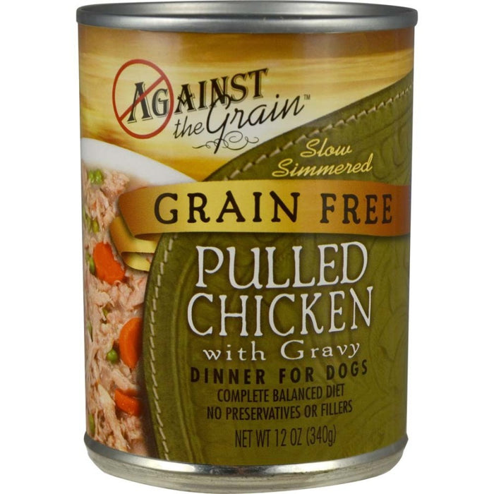 Against the Grain Hand Pulled Adult Wet Dog Food Chicken, 12ea/12 oz