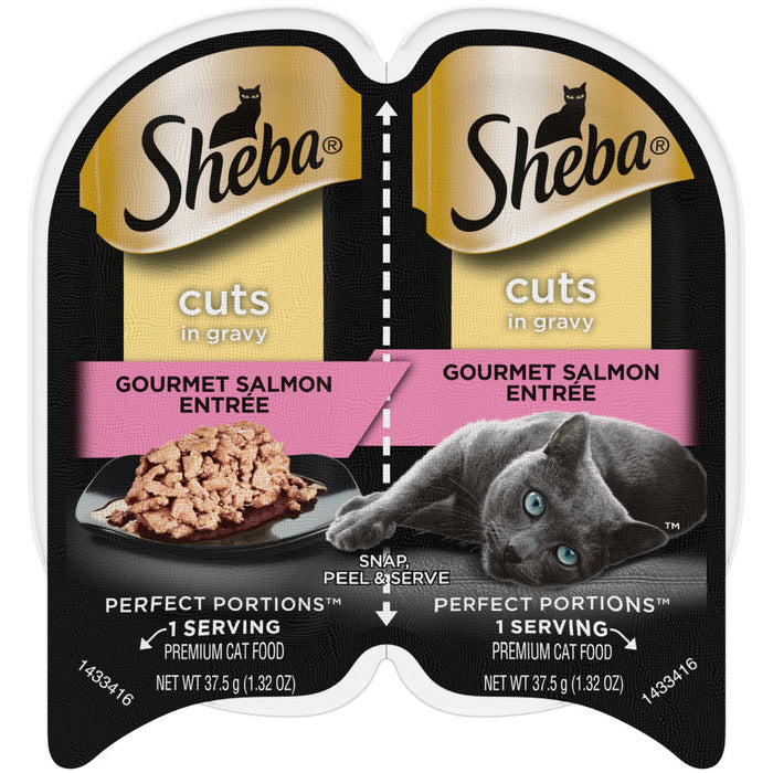 Sheba Perfect Portions Cuts in Gravy Wet Cat Food Gourmet Salmon, 6ea/2.6 oz