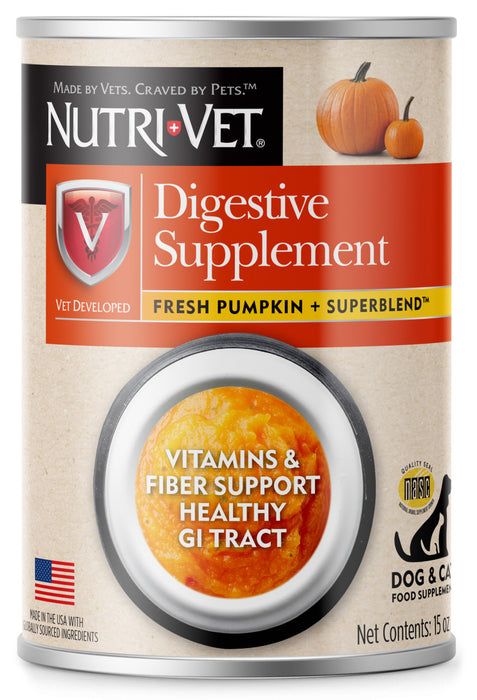 Nutri-Vet Digestive Supplement Fresh Pumpkin & Superblend 15oz 1ea/15 oz