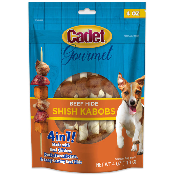 Cadet Gourmet Beef Hide Shish Kabob Dog Treats Beef Hide, 1ea/5 in (4 Oz.)