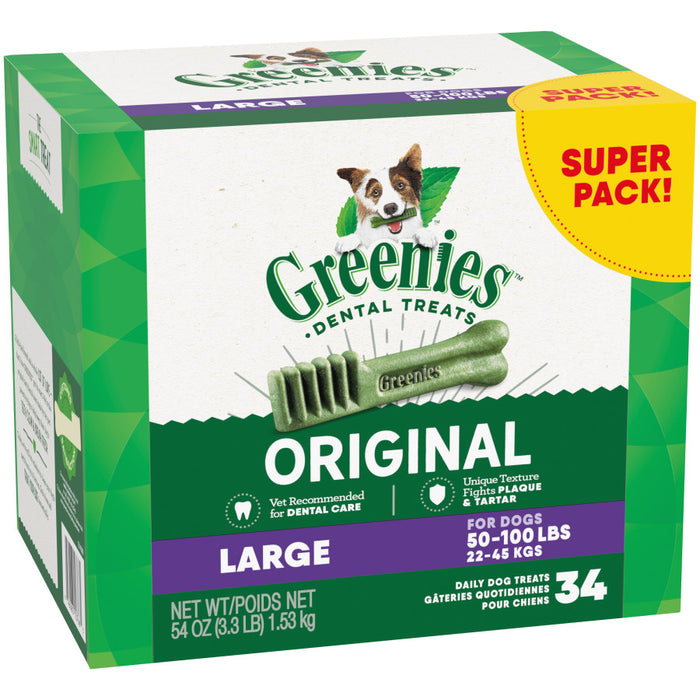 Greenies Dog Dental Treats Original, 1ea/54 oz, 34 ct, Large