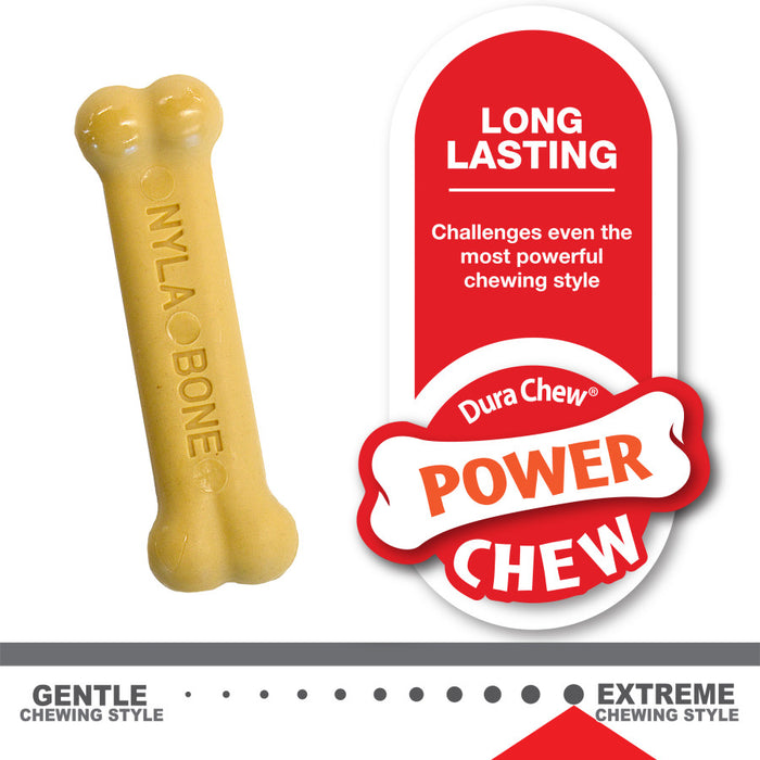 Nylabone Classic Puppy Chew Flavored Durable Dog Chew Toy Classic Bone Twin Pack, Brown, 1ea/XS - Up To 15 lb