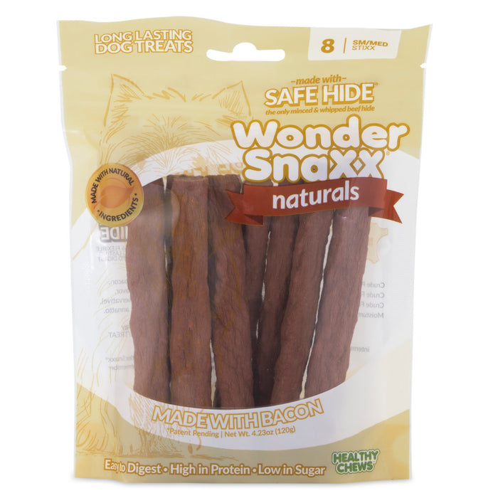 Wonder SnaXX Naturals StiXX Dog Treats Bacon, 1ea/8 ct, SM/MD