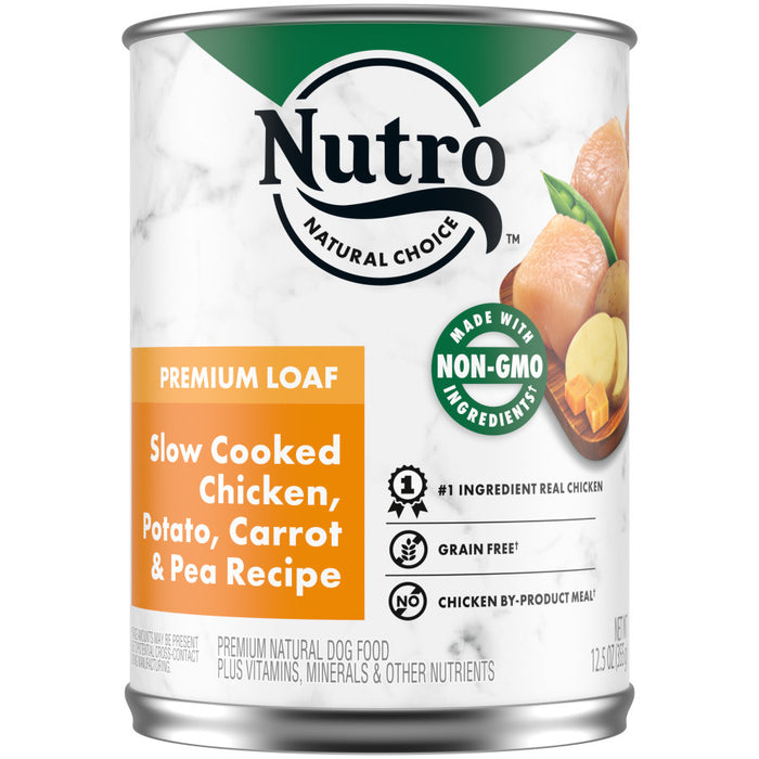 Nutro Products Premium Loaf Adult Wet Dog Food Chicken, Potato, Carrot & Pea, 12ea/12.5 oz, 12 pk