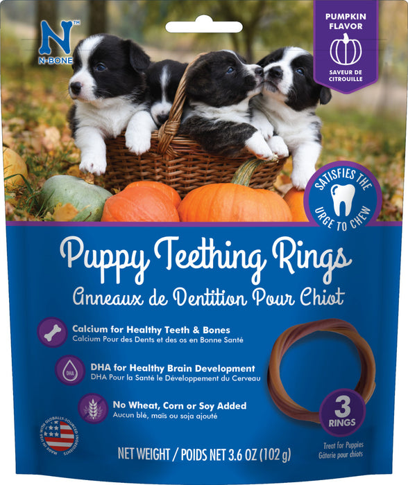 N-Bone Puppy Teething Rings Pumpkin, 1ea/3.6 oz, 3 pk