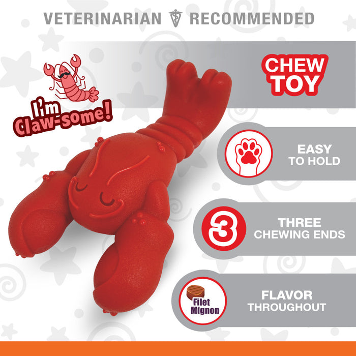 Nylabone Power Chew Lobster Dog Toy Filet Mignon, 1ea/Medium - Up To 35 lb