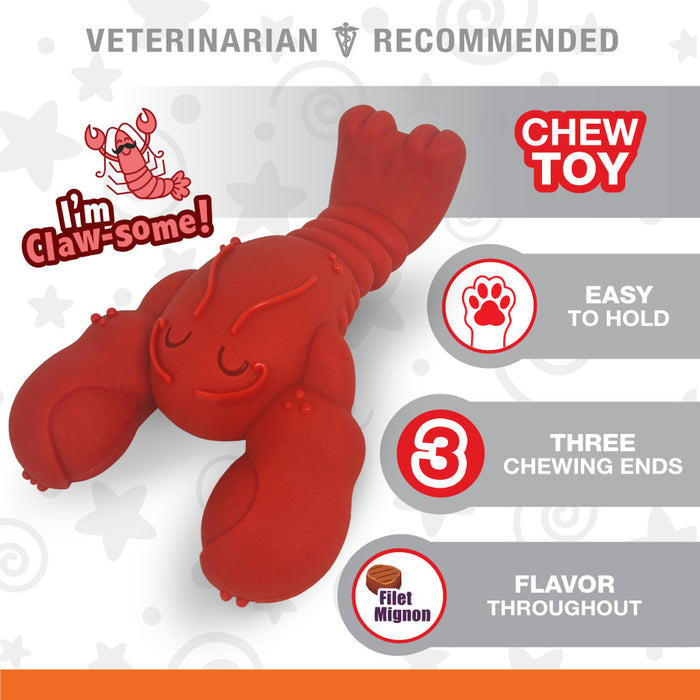 Nylabone Power Chew Lobster Dog Toy Filet Mignon, 1ea/XL - 50+ lb