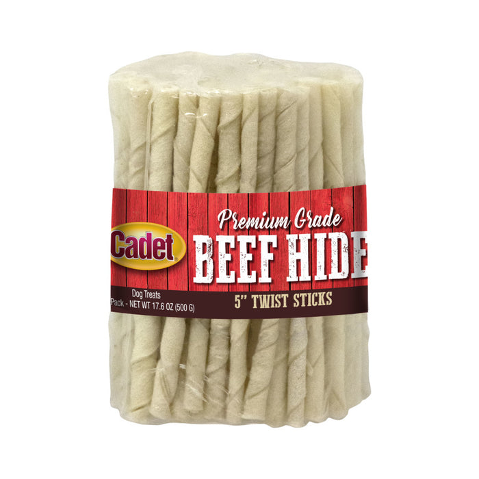 Cadet Premium Grade Beef Hide Twist Sticks Twist Sticks, Original, 1ea/5 in (100 ct)