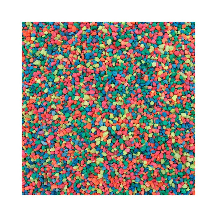 Pure Water Pebbles Premium Fresh Water Coated Aquarium Gravel Neon Rainbow, 1ea/5 lb